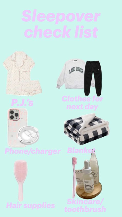 What you need to survive a sleepover Sleepover Checklist, Hair Supplies, Phone Charger, Next Day, Land Rover, Brushing Teeth, How To Wear