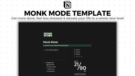 Monk Mode Notion Template For Work, Monk Mode, Learning Template, Coding Jobs, Project Dashboard, Student Dashboard, Measurable Goals, Project Management Templates, Web Design Marketing