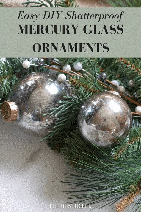 Diy Mercury Glass Ornaments, Glass Ornaments Diy, Vintage Mercury Glass Ornaments, Clear Plastic Ornaments, Mercury Glass Diy, Mercury Glass Christmas Ornaments, Mercury Glass Christmas, Clear Ornaments, Mercury Glass Ornaments