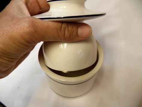 Using a Butter Crock: The Complete Guide - Delishably Butter Keeper Crock, How To Use A Butter Bell, Butter Bell Crock, Pottery Butter Dishes, Butter Bell, Butter Keeper, Butter Crock, Ceramic Butter Dish, Market Ideas