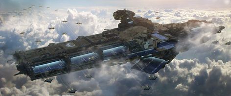 Mothership Spaceship, Space Ships Concept, Sci Fi Spaceships, Space Ship Concept Art, Starship Concept, Capital Ship, Space Battleship, Starship Design, Sci Fi Ships