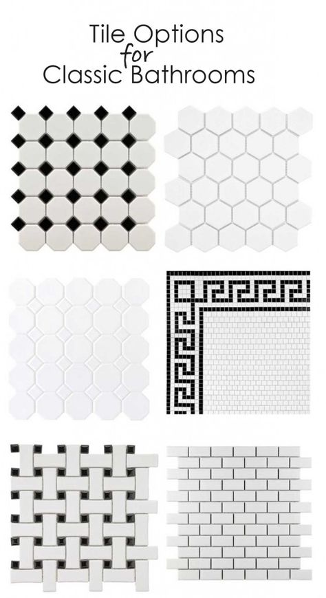 Classic Bathrooms, Maria Killam, Tile Options, House Flip, Interior Colors, Classic Tile, Bad Inspiration, Classic Bathroom, Vintage Fans