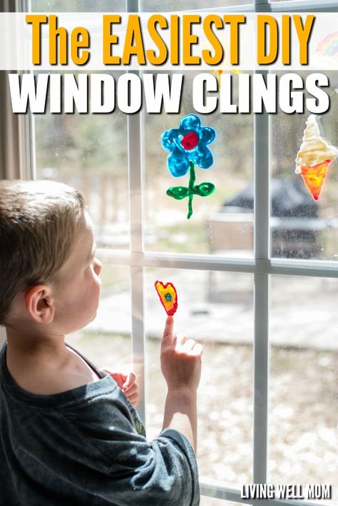 Try these DIY window clings to spread spring cheer. Make designs on wax paper using “puffy” craft paint. Let dry, then peel and stick. It’s a fun way to engage the kids, and you. #BuildingHope Diy Window Clings, Window Crafts, Sand Crafts, Puffy Paint, Diy Window, Camping Crafts, Paper Crafts For Kids, Window Clings, Crafts And Diy