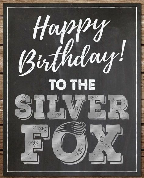 Silver fox birthday decorations for that distinguished gentleman Silver Fox Birthday Party Ideas, Fox Birthday Theme, Fox Birthday Party Ideas, Birthday Theme For Men, 40th Birthday Signs, Man Party Decorations, Birthday Diy Decorations, 60th Party Ideas, 40th Birthday Decor