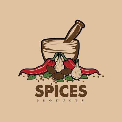 Spice Image, Herb Logo, Healthy Logo, Typo Logo Design, Food Logo Design Inspiration, Spices Packaging, Kitchen Logo, Drinks Packaging Design, Logo Design Inspiration Creative