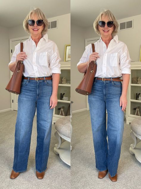 How To Make Jeans, Jean Button Up Shirt, Modern Jeans, Dressed For My Day, Over 40 Outfits, Comfy Clothing, Outfit Formulas, Summer Jeans, Autumn 2024