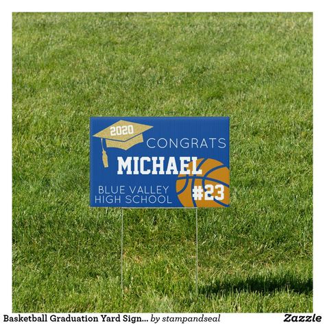 Basketball Graduation Yard Sign (Custom Colors) Senior Yard Sign Ideas, Graduation Yard Sign Ideas, Yard Sign Ideas, Senior Graduation Party, Graduation Yard Signs, Senior Ideas, Graduation Signs, Senior Graduation, Sign Ideas