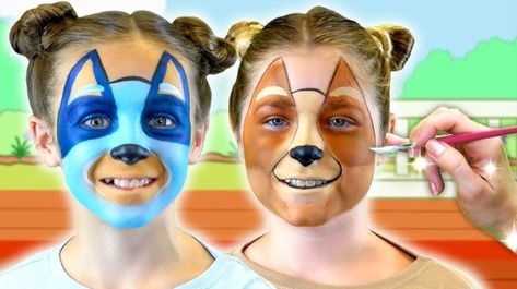 Bluey And Bingo, Face Painting, Bingo, Face Paint, Carnival Face Paint, Halloween Party, Carnival, Paint, Halloween