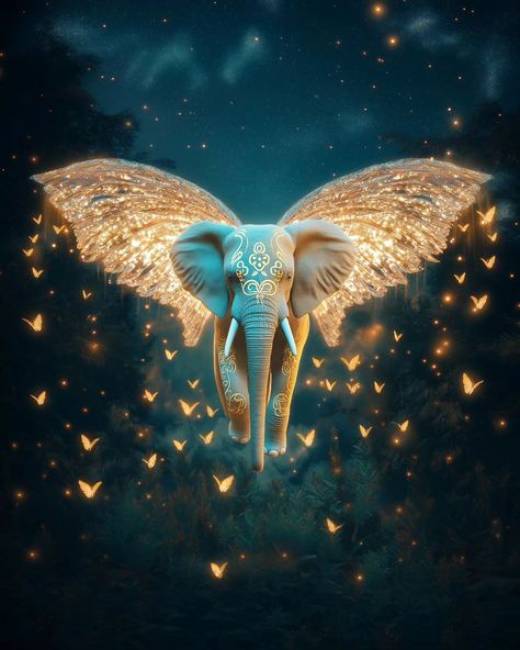 I am all about fairies... i present to you elephant fairies 😁🥰 . . #fairy #fairies #elephant #magical #beautiful #fantasy #wings #majestic #aiart Elephant With Wings, Fantasy Wings, Elephant Tattoo Design, Lion Drawing, Chinese Animation, Elephant Tattoo, Mystical Creatures, Cute Pics, Ipad Wallpaper