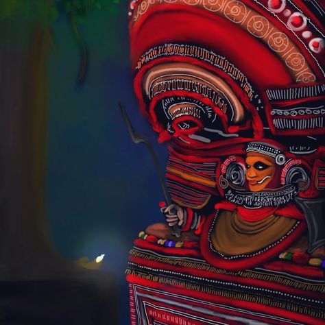 തെയ്യം Theyyam Logo, Muthappan Wallpaper Hd, Theyyam Face, Kathakali Face, Caricature Wedding Invitations, Airport Travel Outfits, Caricature Wedding, Dancer Painting, Garden Pond Design