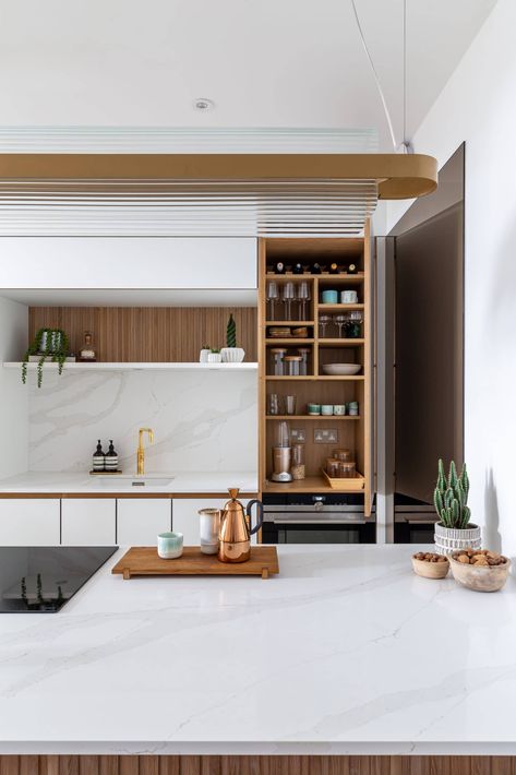 Compact Scandi - Sola Kitchens Kitchen Larder, Larder Cupboard, Larder Unit, Minimalistic Style, White Cabinetry, Home Work, Large Mirror, Large Kitchen, Walk In Pantry