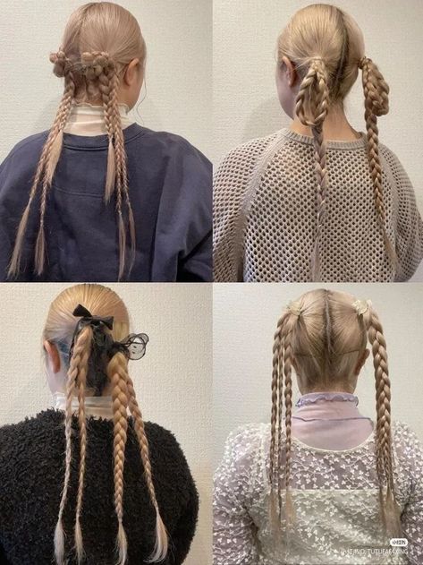 Two High Braids, Scandinavian Braids, Longhair Aesthetic, Heir Style, Rave Hair, Hair Arrange, Archive Fashion, Hair Stylies, Hair Up Styles