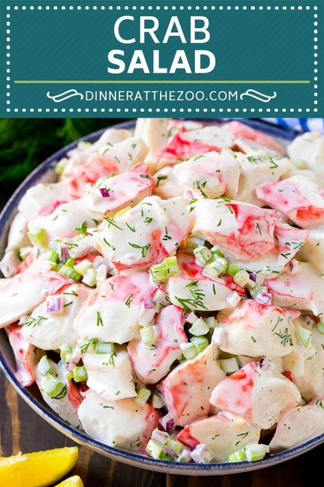 Deli Salad, Crab Meat Salad, Crab Pasta, Crab Salad Recipe, Sea Food Salad Recipes, Seafood Recipes Crab, Meat Salad, Greek Salad Pasta, Crab Salad