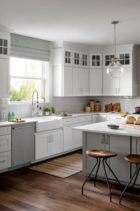 Modern Farmhouse Kitchen - Farmhouse - Kitchen - DC Metro - by Julie Coppa Designs, Inc. | Houzz Farmhouse Kitchen Canisters, Farm Style Kitchen, Ceiling Kitchen, Farmhouse Kitchen Lighting, Farmhouse Cabinets, Farmhouse Kitchen Remodel, Modern Farmhouse Kitchen, Farmhouse Kitchen Island, Decoration Styles