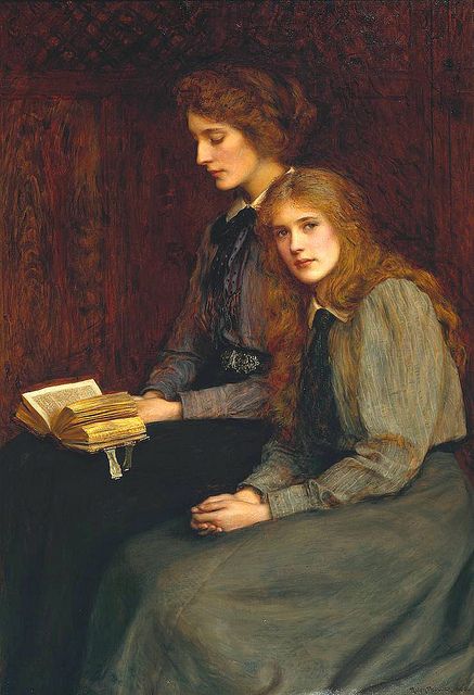 The elder sister reading from an open book married the artist in the following year.  Ralph Peacock [English Classicist Painter, 1868-1946] Idea Books, Istoria Artei, Tate Gallery, Women Reading, An Open Book, People Reading, Reading Art, William Turner, John Singer Sargent