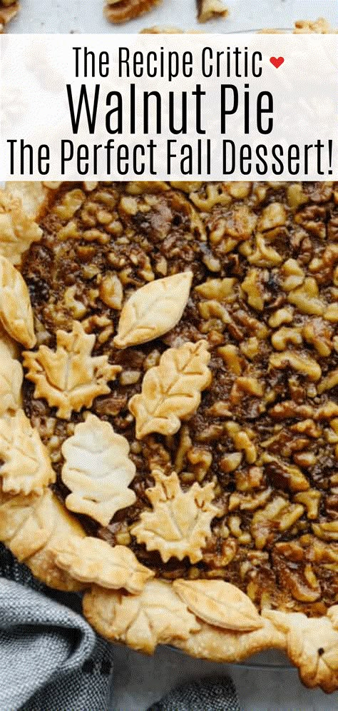 Walnut Pie Crust Desserts, Walnut Pies, Recipes With Walnuts Desserts, Walnut Dessert Recipes, Walnut Pie Recipe, Apple Walnut Pie Recipe, Walnut Recipes Dessert, Pie Crust Dessert, Walnut Dessert