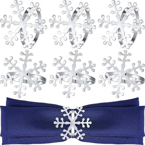 Amazon.com: Patelai Snowflake Napkin Rings Thanksgiving Christmas Napkin Holders Napkin Rings Exquisite Household Alloy Napkin Rings for Christmas Wedding (Silver, 12) : Home & Kitchen Napkin Rings For Christmas, Christmas Napkin Holders, Snowflake Napkin Rings, Napkin Rings Thanksgiving, Table Setting Christmas, Thanksgiving Napkin Rings, Xmas Wedding, Holiday Dinner Table, Christmas Napkin