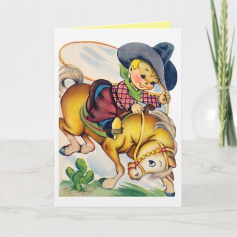 Happy Birthday - Young Cowboy Card Happy Birthday Wishes Cousin, Happy Birthday Cowboy, Happy Birthday Humorous, Cowboy Illustration, Happy Wedding Anniversary Cards, Happy Birthday Boy, Cowboy Birthday Party, Happy Birthday Vintage, Happy Birthday Girls