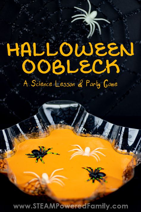 Halloween Oobleck, Preschool Halloween Science Activities, Spooky Halloween Science Experiments, Halloween Party Science Experiments, Halloween Theme Science Experiment, Jack O Lantern Science Experiment, Halloween Stem Activities, Fall Science, Halloween Stem