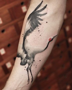 NEW TATTOO Heron Tattoo, Crane Tattoo, Chinese Dragon Tattoos, White Crane, Chinese Tattoo, Disney Tattoo, Kampot, Painting Tattoo, Bird Tattoo