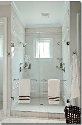 Dream Tub, Bath Showers, Double Shower Heads, Tin Cup, Beach Inspiration, Marble Showers, Double Shower, Master Shower, Master Bath Remodel