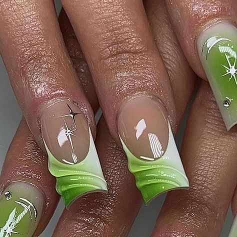 Green Toe Nails, Acrylic Nail Designs Classy, Green Acrylic Nails, Nail Board, Sassy Nails, Airbrush Nails, Green Nail Designs, Drip Nails, French Tip Acrylic Nails