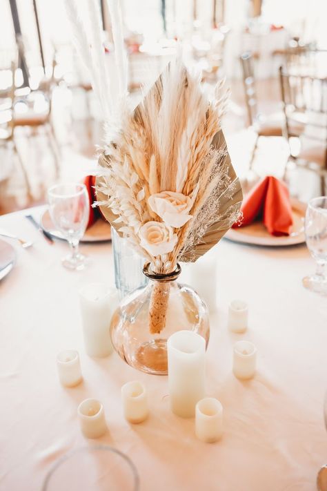 Dried Palm Leaf Centerpiece, Dried Palm Leaves Decor Wedding, Dried Palm Leaves Centerpiece, Palm Wedding Centerpieces, Dried Palm Leaves Wedding, Dried Palm Leaves Decor, Palm Leaf Centerpiece, Bridesmaids Bouqet, Boho Centerpieces