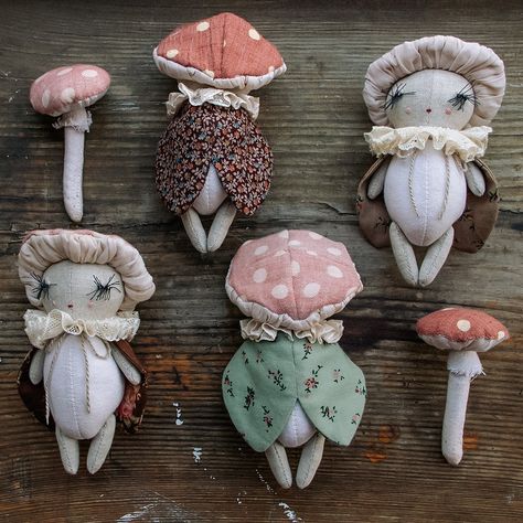 Mushroom Doll, Fabric Mushroom, Handmade Kids Toys, Mushroom Crafts, 9 Am, Mermaid Dolls, Bunny Doll, October 5, Creation Couture