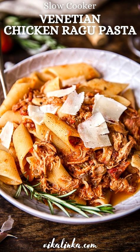 Vikalinka Recipes, Chicken Ragu, Ragu Pasta, New Chicken Recipes, Ragu Recipe, Dinner Party Recipes, Best Chicken Recipes, Crockpot Recipes Slow Cooker, Best Dinner Recipes