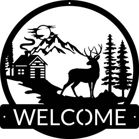 Amazon.com: MOMOBO Deer Mountain Forest Moon DAD Father's Day Gift Store Sign Deer Art Black Metal Wall Art Plaque Home Decor Outdoor Metal Wall Art Gift for Housewarming : Home & Kitchen Deer Stencil, Eagle Silhouette, Deer Signs, Black Metal Wall Art, Forest Moon, Metal Welcome Sign, Outdoor Metal Wall Art, Deer Wall Art, Store Sign