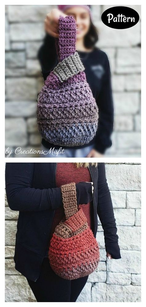 10 Japanese Knot Bag Crochet Patterns - Page 3 of 3 Japanese Crochet Bag, Modern Haken, Japanese Knot, Japanese Knot Bag, Japanese Crochet, Knot Bag, Crochet Bag Pattern Free, Bag Pattern Free, Crochet Pouch