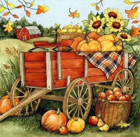 Autumn Porch, Porch House, Sunflower Pumpkin, Fall Clip Art, Fall Canvas Painting, Fall Canvas, Susan Winget, Thanksgiving Art, Autumn Illustration