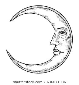 Moon With Face, Moon Face, Transparent Png, Hand Drawn, Moon