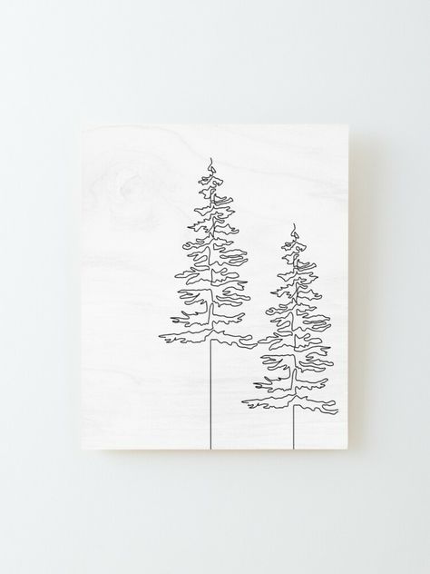 #minimalart #wallart #wallartideas #minimaldesign #minimaltree #linearttree #pinetree #minimalhomedecor Wood Tree Art, Minimalist Tree Drawing, One Line Tree Tattoo, Line Tree Tattoo, Tree Line Drawing Simple, Pine Tree Line Tattoo, Minimal Tree Tattoo, Trees Line Drawing, Pine Tree Doodle