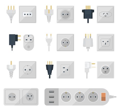 Electric outlet illustration on white background. Energy socket electrical outlets plugs european appliance interior icon. Wire cable cord connection electrical outlets plugs double american. | Energy socket electrical outlets | Vectorstockersland Background Energy, Electric Socket, Plug Socket, Electrical Outlets, White Background, Outlet, Electricity, Cable, Energy