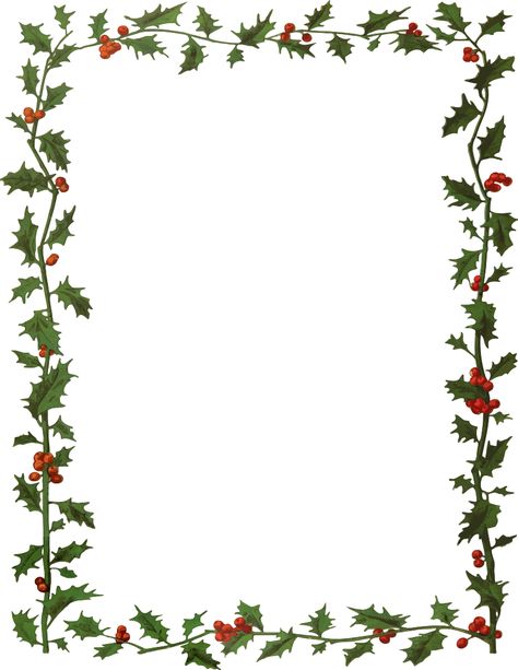 Holly Frame 2 Christmas Clipart Border, Christmas Boarders, Free Christmas Borders, Xmas Clip Art, Christmas Letterhead, Xmas Frames, Santa Letters, Christmas Border, Christmas Layouts