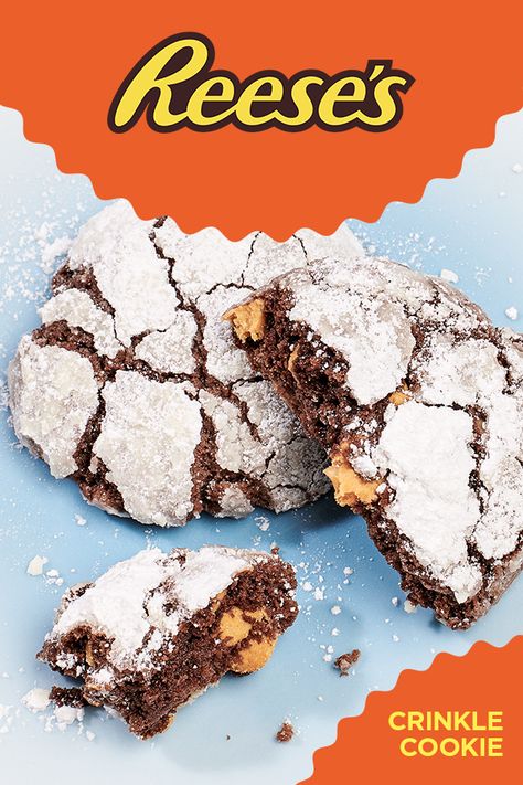 Reese Crinkle Cookies, Reese’s Crinkle Cookies, Reeses Crinkle Cookies, Peanut Butter Crinkle Cookies, Chocolate Peanut Butter Crinkle Cookies, Crackle Cookies Recipe, Crackle Cookies, Crinkle Cookies Recipe, Chocolate Crinkle Cookies