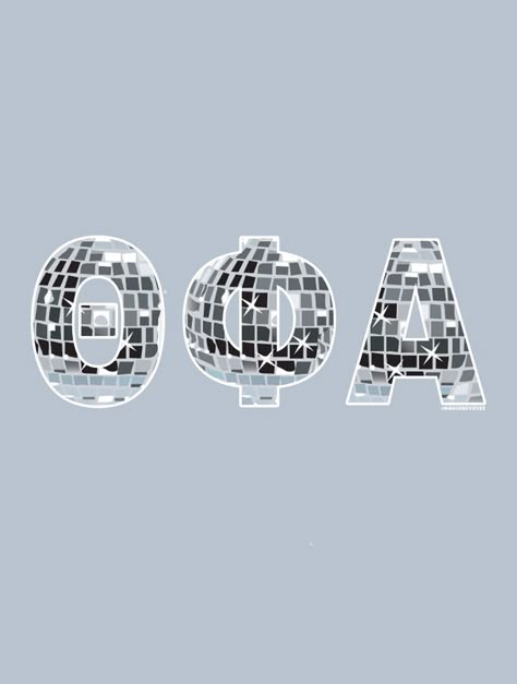 Disco Ball Sorority Shirt, Sorority Founders Day Shirts, Disco Ball Sorority Paddle, Disco Sorority Shirt, Letter Shirts Sorority, Theta Phi Alpha Graphic, Sorority Logo Design, Sorority Artwork, Alpha Phi Graphic