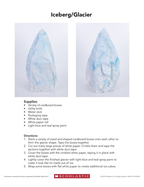 How to make icebergs/glaciers How To Make Glaciers Diy, Diy Iceberg Prop, Iceberg Costume, Alaska Vbs, Wildlive Vbs, Titanic Prom, Arctic Vbs, Thermocol Craft, Frozen Jr