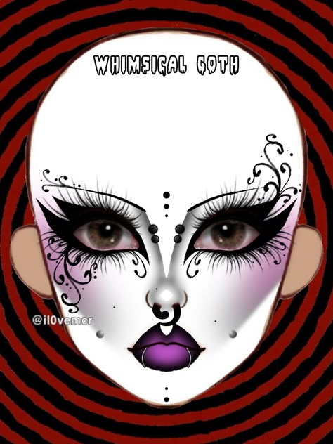 Goth Makeup Drawing, Goth Makeup Ideas Drawing, Gothic Makeup Tutorial, Goth Eye Makeup, Corpse Paint, Whimsical Goth, Funky Makeup, Scene Makeup, Makeup Drawing