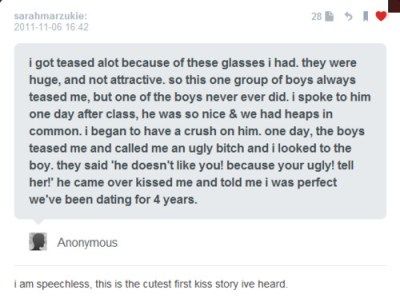 the sweetest thing ive ever read. <3 First Kiss Stories, Kiss Stories, Books And Tea, Faith In Humanity Restored, Sweet Stories, Gives Me Hope, Humanity Restored, Cute Love Stories, Cute Stories