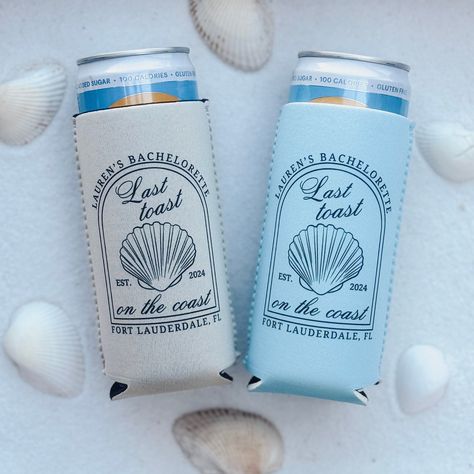 Coastal Cocktail / Country Club / Bachelorette / Can Cooler / Coastal Cowgirl / Bachelorette Party / Custom Can Cooler / Last Toast on the Coast / Coastal Bachelorette / cocktail Bachelorette / Bachelorette Party Favor / Coozie / Cozie / Birthday Party Favor / Bachelorette Party / Bachelor Party / Wedding Favor / Party Favor / Family Vacation / Beach Vacation / Girls Trip / Vacation / Beach party Keep your drinks cold on your next adventure with our personalized can coolers ♥ DESCRIPTION: ✧ This listing is for ONE can cooler ✧ Each can cooler is printed on one side with design and personalized text ✧ Each can cooler is professionally hand-printed using the highest quality inks, materials & commercial grade equipment ✧ Can cooler material: neoprene - more flexible and higher quality than fo Bachelorette Fishing Theme, Last Toast On The Coast Bachelorette Gift Bags, Bachelorette Party Ideas Last Toast On The Coast, Rosemary Beach Bachelorette Party, Bachelorette Party Ideas Beach, Seaside Bachelorette, Bachelorette Gifts For Bridesmaids, 30a Bachelorette Party, Last Toast On The Coast Bachelorette