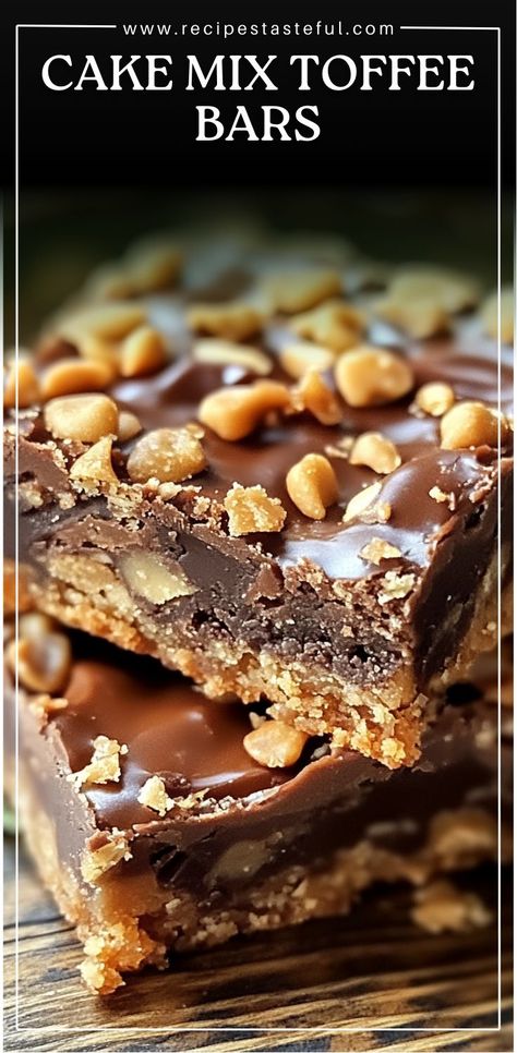 Deliciously easy Cake Mix Toffee Bars are a perfect sweet treat, combining buttery toffee bits with the convenience of cake mix. Ideal for parties, potlucks, or a simple dessert at home! Dessert Bars Recipes Easy, Toffee Dessert, Nut Dessert, Easy Dessert Bars, Cake Mix Desserts, Toffee Bars, Cake Mix Cookie Recipes, Dessert Bar Recipe, Cookie Brownie Bars