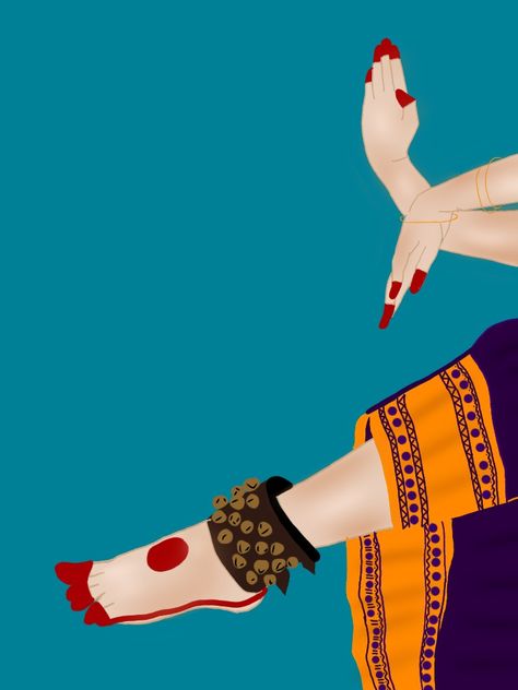 Bharatnatyam Illustration Art, Classical Dance Wallpaper Aesthetic, Bharatham Drawing, Kathak Aesthetic Art, Bharatnatyam Wallpaper, Kerala Food Illustration, Bharatanatyam Illustration, Bharatanatyam Aesthetic Wallpaper, Dance Mudras Painting