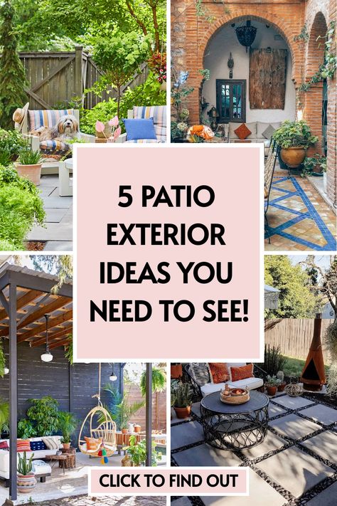 Whether you have a spacious backyard or an apartment, these 5 patio ideas are perfect for any space! 🏡 Get inspired by these easy and chic patio ideas for apartments! Tap to learn more! Rental Patio Ideas, Patio Ideas For Apartments, Patio In Front Of House, Small Patio Inspiration, Patio Exterior Ideas, Chic Patio, Patio Addition, Small Patios, Spacious Backyard