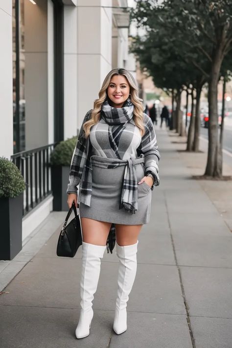 Fall Outfits For Curvy Women, Outfits For Curvy Women, Stylish Eve Outfits, Curvy Casual Outfits, Plus Size Winter Outfits, Outfit Curvy, Trendy Christmas Outfits, Winter Cool, Stylish Fall Outfits