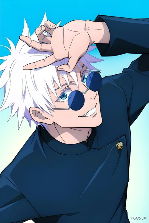 Manga News, Gojo Satoru, White Hair, Anime Character, Blue Eyes, Jujutsu, Hair, Anime, Blue