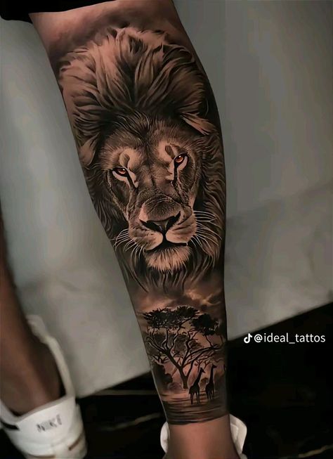 Tattoo Perna, Latest Tattoo Design, Lion Tattoo Sleeves, Full Leg Tattoos, Lion Head Tattoos, Tattoo Sleeves, Half Sleeve Tattoos For Guys, Latest Tattoos, Pet Tiger