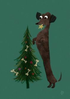 Arte Dachshund, Christmas Dachshund, Dachshund Breed, Dog Christmas Card, Dachshund Art, Weiners, Dachshund Christmas, Weenie Dogs, Dachshund Puppies