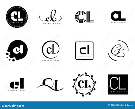 CL logo company template. Letter c and l logotype. Set different classic serif lettering and modern bold text with design elements. Initial font typography. Collection trendy business identity Excavator Logo, Serif Lettering, Cl Logo, Initial Fonts, Serif Logo, Examples Of Logos, Business Fonts, Font Typography, Logo Company